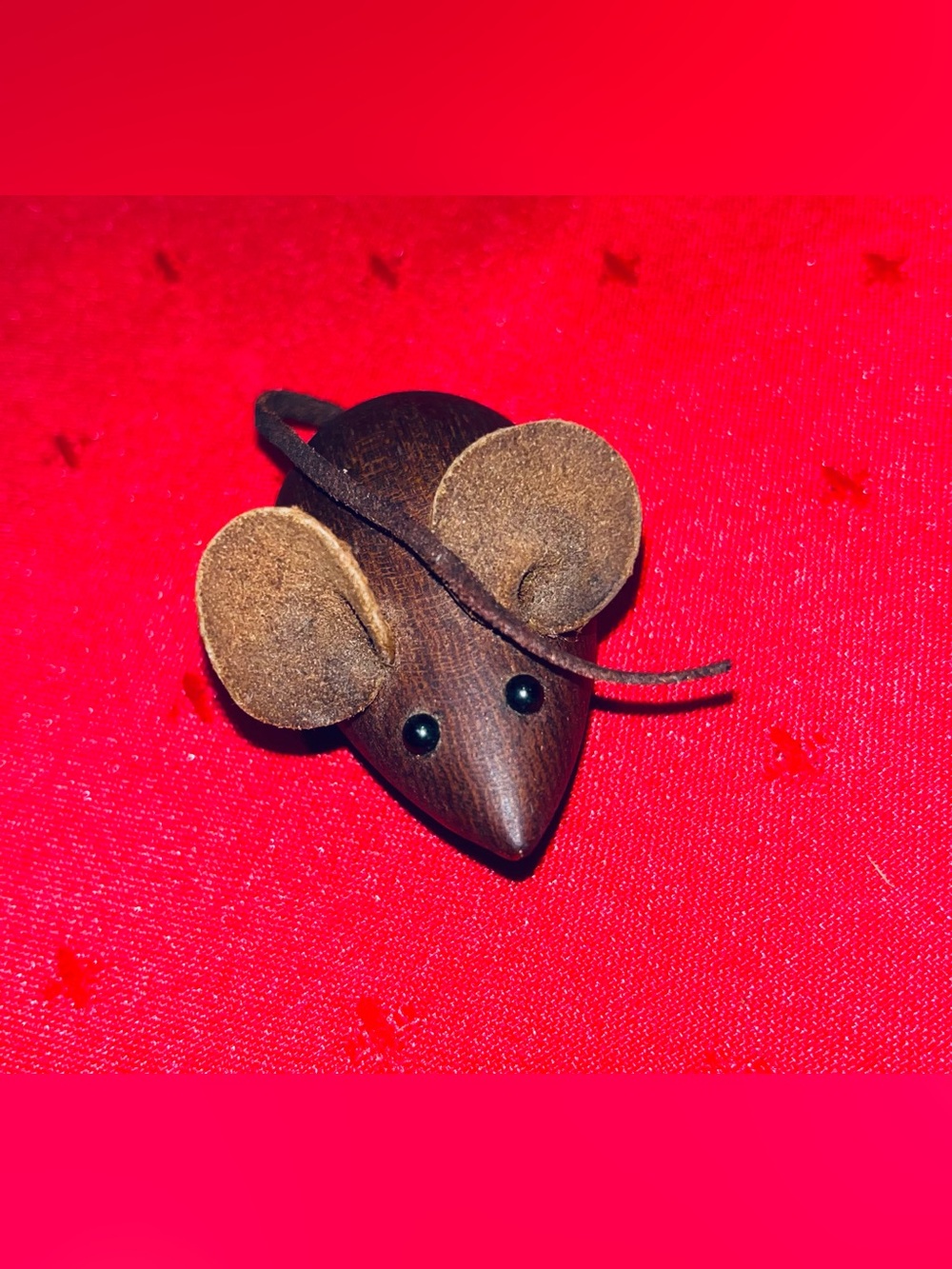 A vintage Danish teak wood mouse figurine from the 1960 collectible rare to find